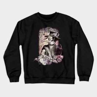 Plague Doctor Say "stay safe" vintage purple Edit Crewneck Sweatshirt